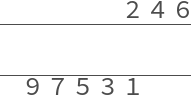 Animation for Sun Tzŭ multiplication: 246 multiplied by 97531